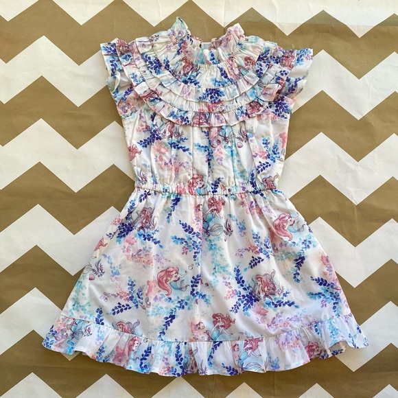 janie and jack little mermaid dress Girl Aqua Mermaid Print Disney The Little Mermaid Ruffle Dress by Janie and Jack